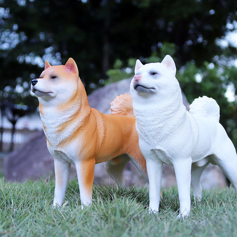 手办宠物狗模型柴犬大号儿童玩具新款实心动物秋田犬模型仿真摆件