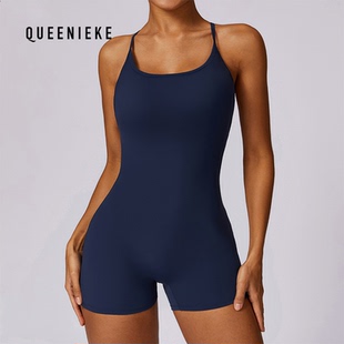 健身连体裤速干裸感运动连体服一体休闲跑步健身服紧身美背瑜伽服