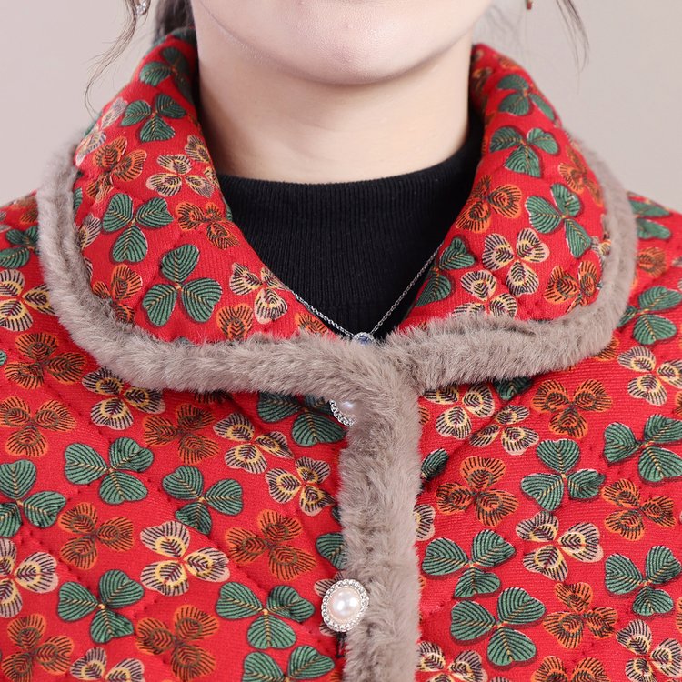 妈妈秋冬装棉衣外套50岁中老年人女大码加绒加厚保暖棉服棉衣新款