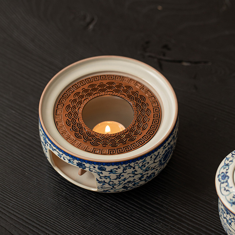 鑫裕源青花温茶炉陶瓷煮茶炉蜡烛加热中式茶炉茶具配件茶叶提香器,餐饮具,煮茶炉,淘宝优惠券,粉丝福利购,淘宝优惠卷