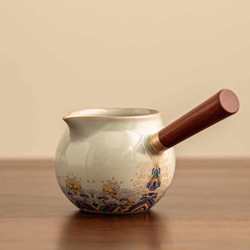 鑫裕源海水江崖侧把公道杯家用大容量茶海防烫分茶器单个公杯匀杯