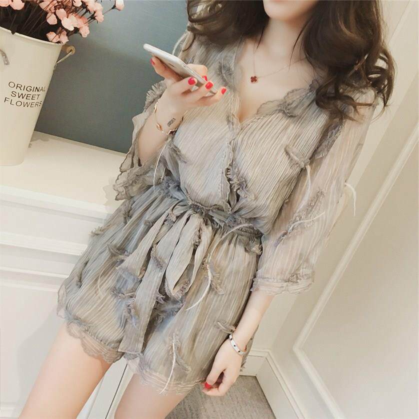 雪纺连体短裤女夏2019新款高腰显瘦连衣裤裙很仙的连身阔腿裤套装在类目 女装/女士精品, 裤子, 休闲裤中 - 来自Buy2taobao.com提供专业的淘宝代购服务