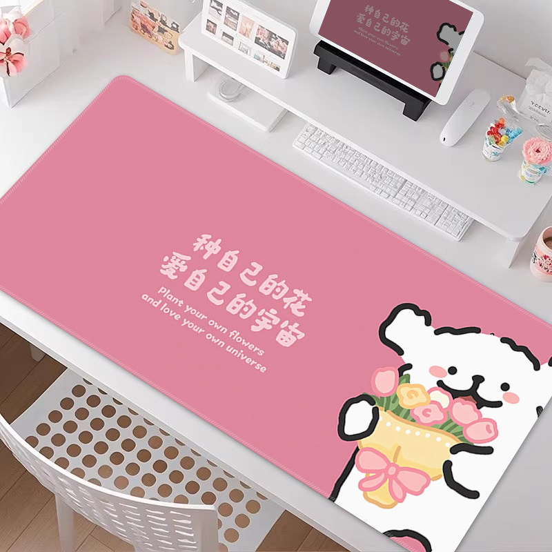 打工人高能量文字鼠标垫超大女生高颜值玄学办公桌垫电脑垫定制男