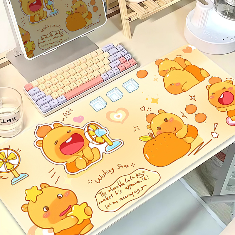 可爱水豚噜噜鼠标垫超大女高颜值