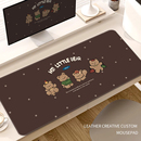 美拉德小熊鼠标垫超大复古办公桌垫宿舍电脑垫可爱耐脏奶咖宿舍垫