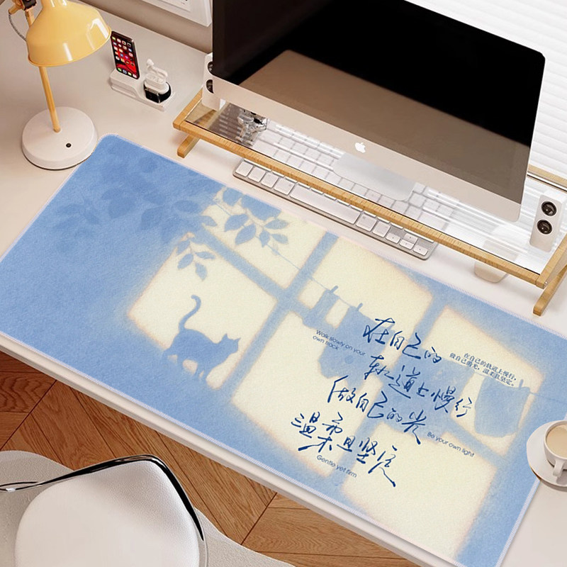 励志文字鼠标垫桌垫办公桌垫高颜值电脑鼠标垫宿舍键盘垫鼠标垫