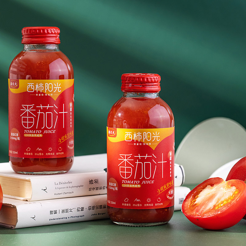 新疆西柿阳光大果粒番茄汁鲜果鲜榨0脂肪代餐果蔬汁318ml*8瓶整箱在类目 咖啡/麦片/冲饮, 饮料, 果蔬汁, 纯果蔬汁中 - 来自Buy2taobao.com提供专业的淘宝代购服务