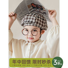 幼悠男女童时尚洋气贝雷帽2025春秋新款舒适透气帽子宝宝八角帽潮