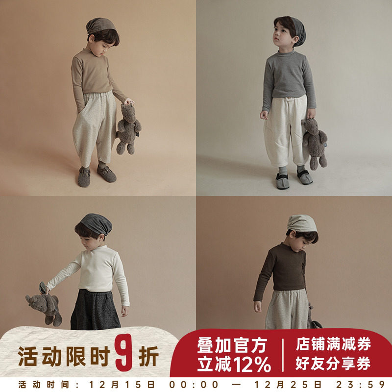 儿童T恤长袖打底衫宽松半高领