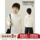 幼悠男童2025冬季 防风保暖儿童百搭t恤 半高领纯色打底衫 新款 长袖