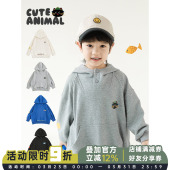 男孩痞帅潮酷 儿童卡通上衣春秋2026新款 幼悠童装 男童连帽卫衣秋装