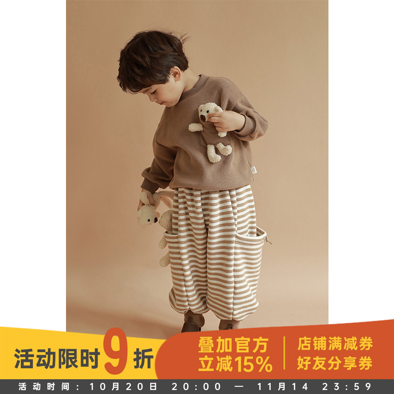 韩版卡通风套头加绒保暖打底衫