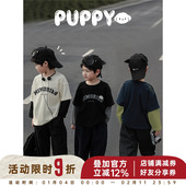 小熊绣标字母印花男童假两件撞色拼接叠穿长袖 幼悠 春秋新款 T恤