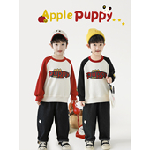 幼悠童装 男孩宽松透气潮酷 2026新款 男童卫衣字母印花长袖 上衣秋装