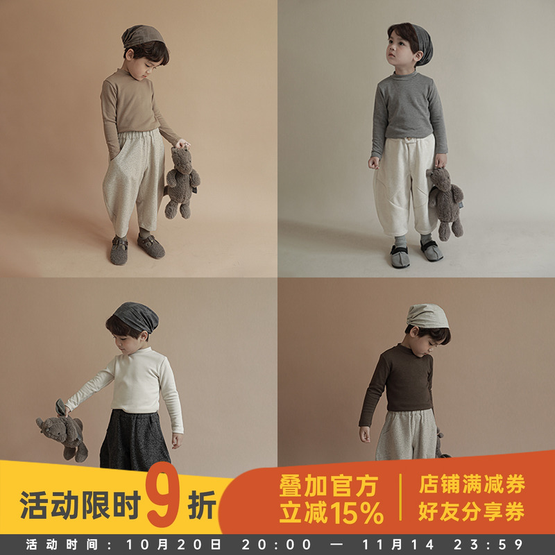 儿童T恤长袖打底衫宽松半高领