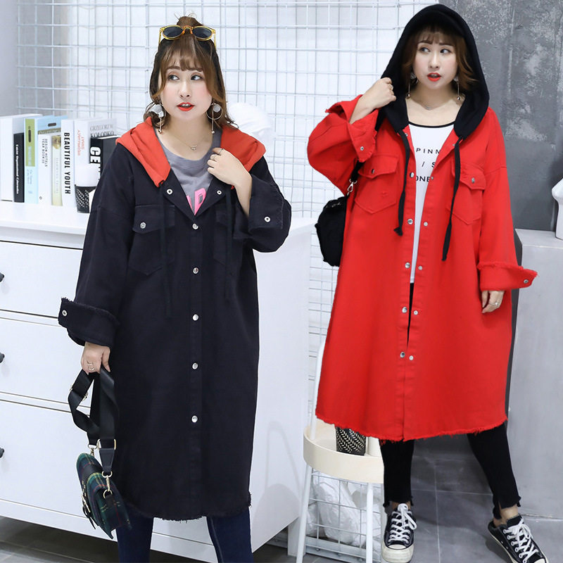 双天2019大码女装秋加肥加大胖人服饰200斤连帽牛仔宽松外套3227在类目 女装/女士精品, 大码女装中 - 来自Buy2taobao.com提供专业的淘宝代购服务