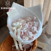 芯苼 软乎乎毛绒布料花店鲜花花束手工diy暖绒包花布花艺包装 资材