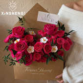 盒 原创大号情书·信封花盒鲜花束玫瑰diy包装 2.14情人节 芯苼