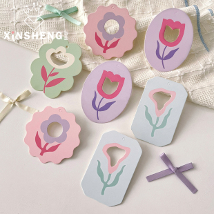 芯苼 花艺礼物资材 镂空小花朵卡片花店鲜花束搭配材料手工diy包装