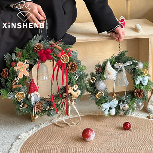资材 饰挂件礼物门挂鲜花束包装 芯苼 圣诞节藤圈花环手工diy节日装