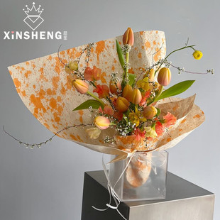 扎染艺术东巴纸鲜花束包花材料花店diy爆款 芯苼 资材 春夏新品