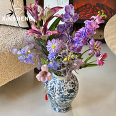 资材 鲜花搭配假花年宵花手工花店包装 芯苼 新年紫色仿真花卉系列