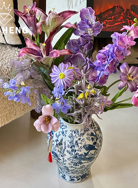 芯苼 新年紫色仿真花卉系列 鲜花搭配假花年宵花手工花店包装资材