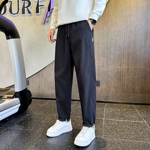 男士裤子秋季2026新款直筒裤潮流韩版修身长裤锥形小脚显瘦休闲裤