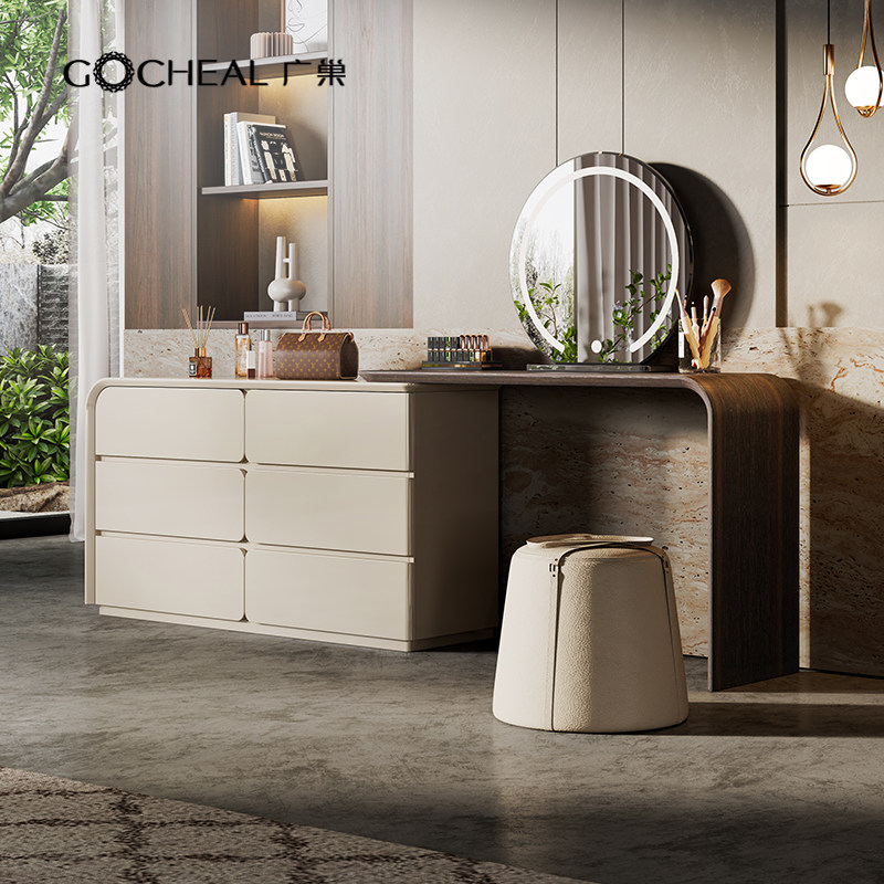 广巢揽月梳妆台收纳柜一体化妆桌