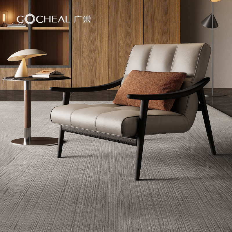 广巢漫屿休闲椅意式极简真皮现代客厅阳台简约轻奢躺椅单人沙发B
