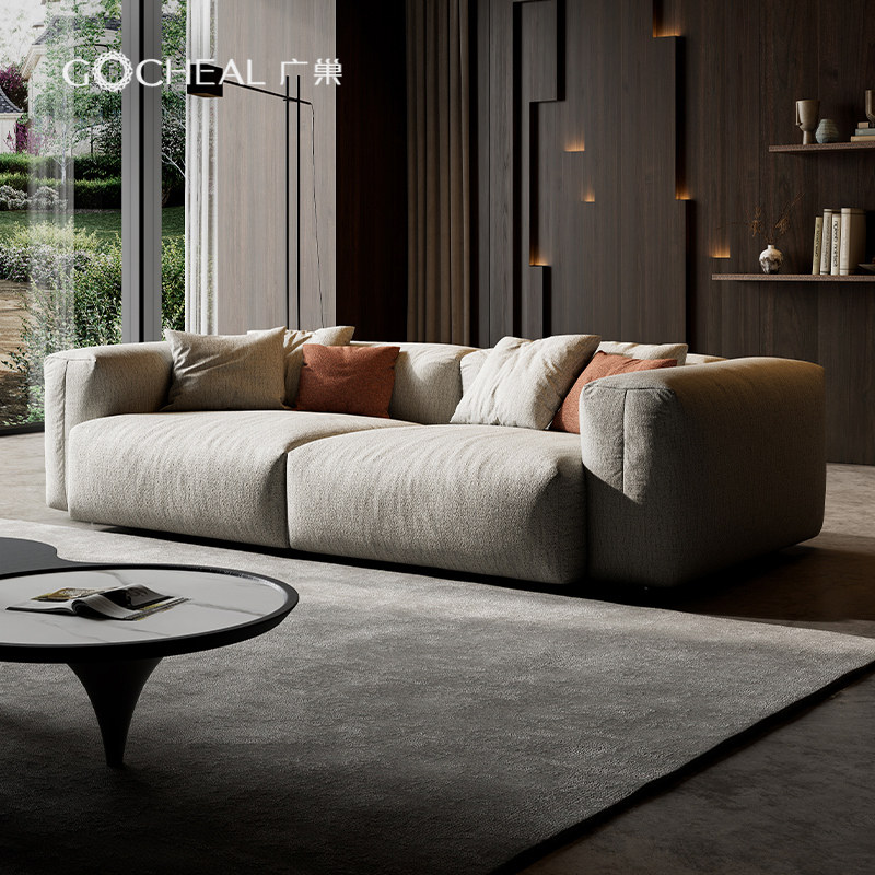 广巢 维纳斯沙发细麻布艺简约模块意式极简豆腐块直排组合大平层B