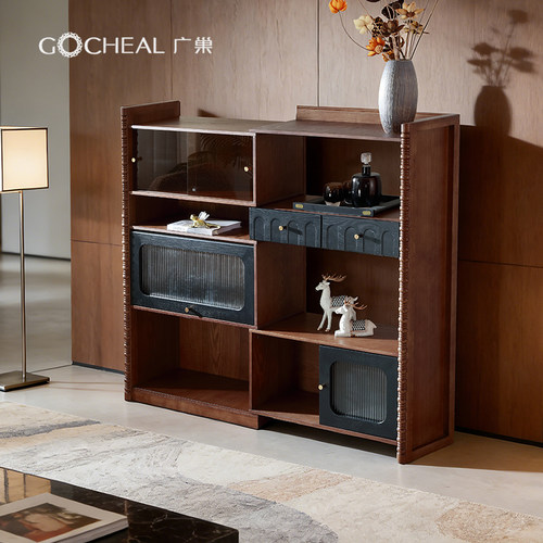 广巢亨利中古实木多层收纳架