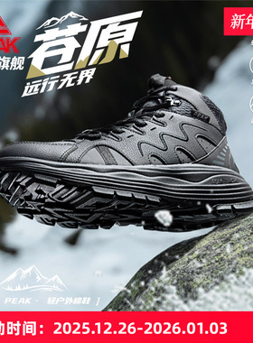 匹克态极板鞋男女同款冬新款厚底增高休闲鞋情侣复古加绒保暖棉鞋