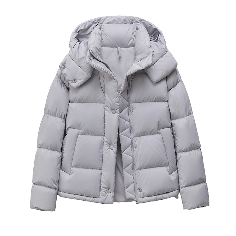 lu家2025女加厚冬季新款安心绒白鸭绒三防短款收腰羽绒服可脱卸帽