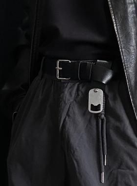cleanfit小众创意开瓶器牛皮腰带独特腰链男女暗黑风ins真皮皮带