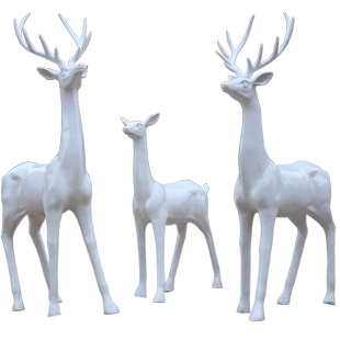 户外仿真梅花鹿摆件动物白鹿玻璃钢雕塑花园园林商庭院工艺品装饰