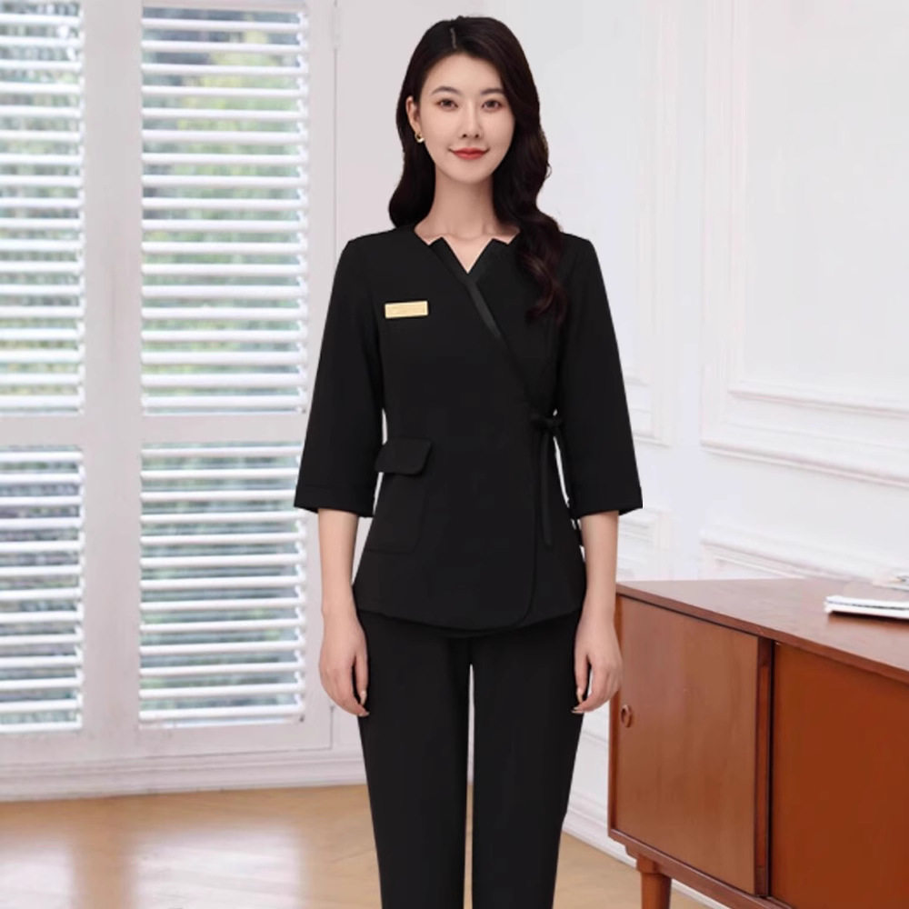升级版不会皱的面料！高端养生美容制服spa整形医院前台工作制服