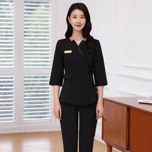 升级版不会皱的面料！高端养生美容制服spa整形医院前台工作制服