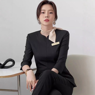 美容院工作服女西装职业套装夏季专用前台接待皮肤管理美容师高端