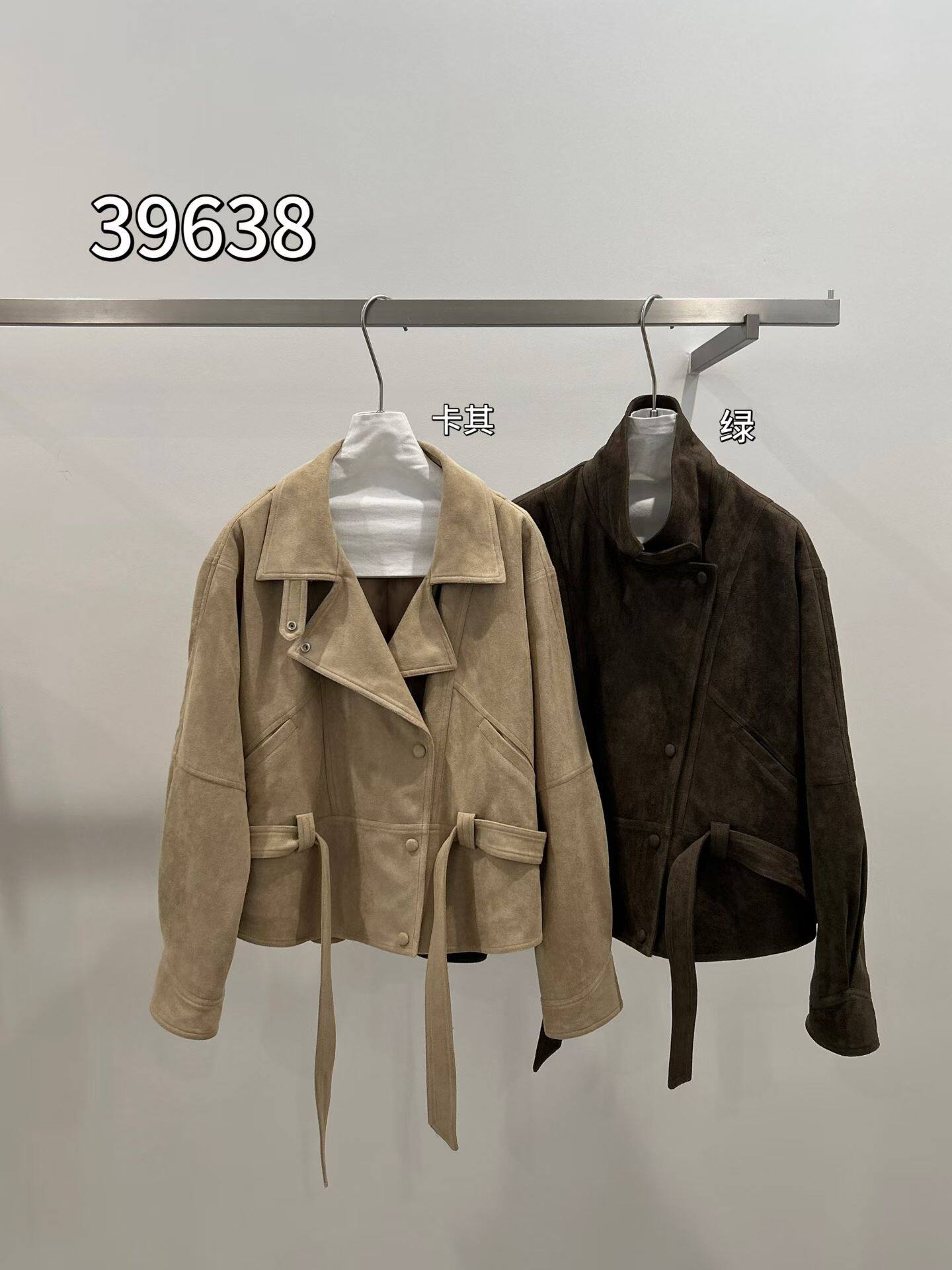 欧洲站轻便翻领短款鹿皮绒上衣女2026风衣领收腰软糯显瘦百搭外套