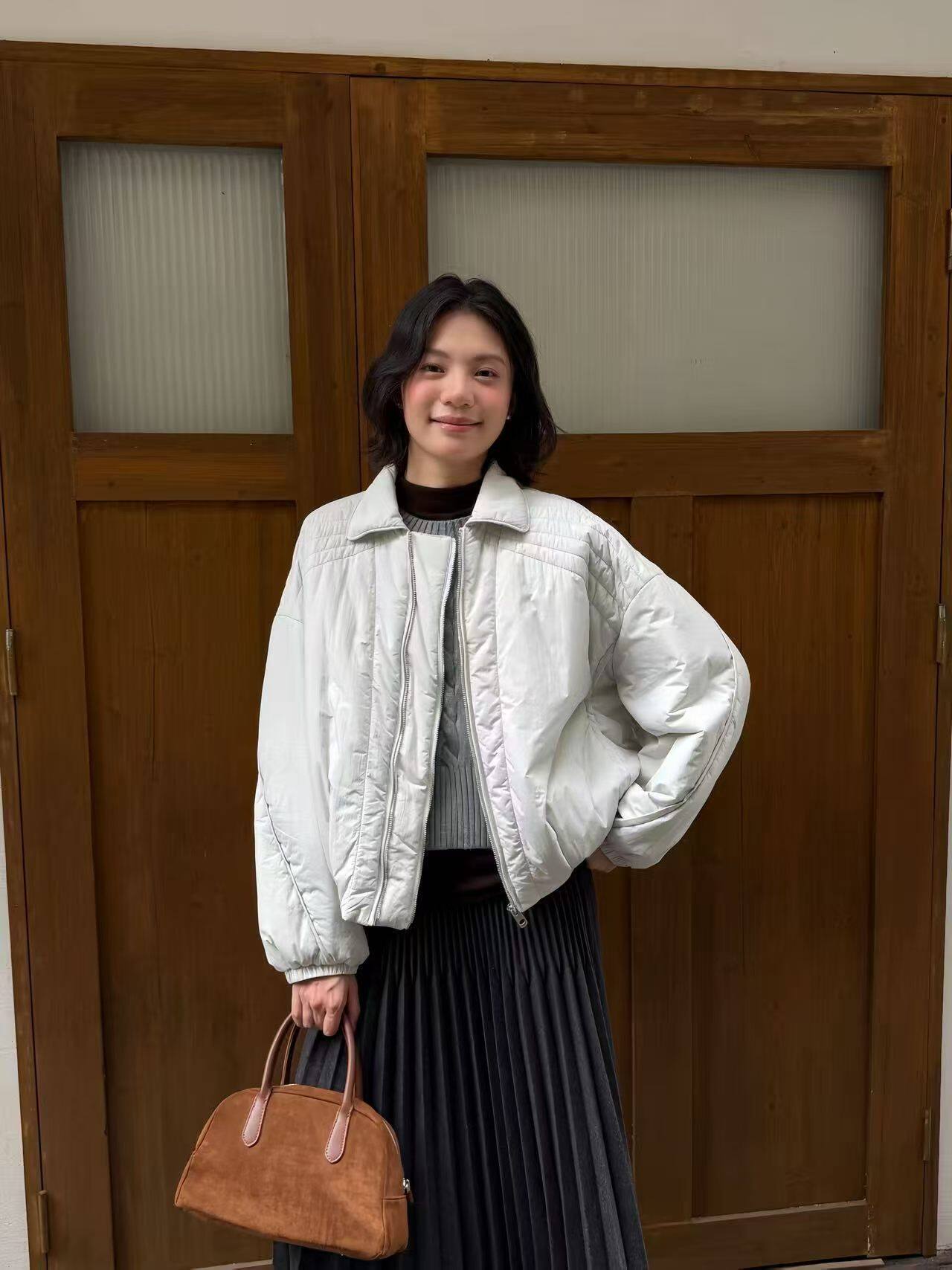 韩系翻领羊毛云朵感棉服女2026秋冬新款厚上衣夹克休闲百搭外套