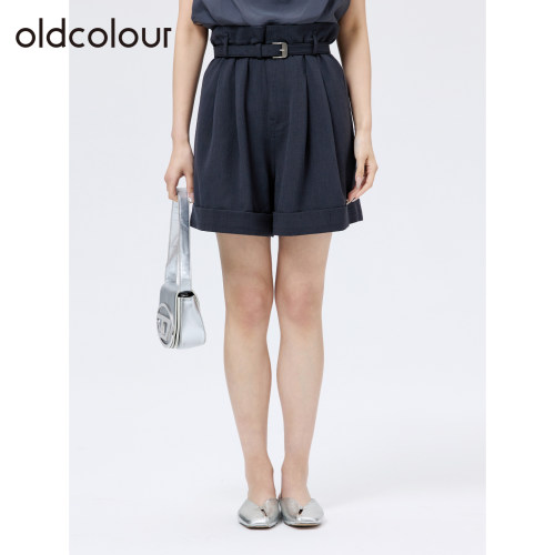 oldcolour欧珂夏季休闲日常简约通勤轻职风纯色短裤女