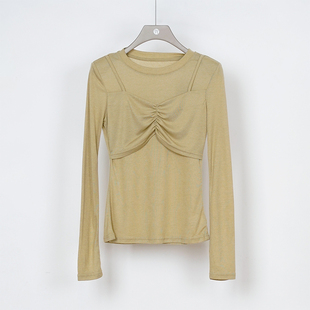 百搭长袖 设计感气质圆领薄款 T恤假两件女333022276 新款 NUTS秋季