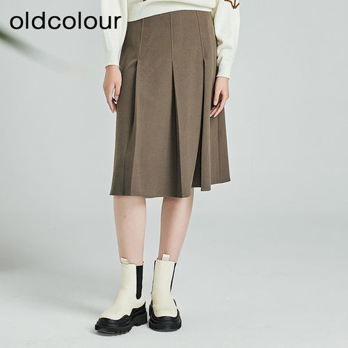 oldcolour欧珂春秋款纯色时尚高腰短款半身裙女BR11061357