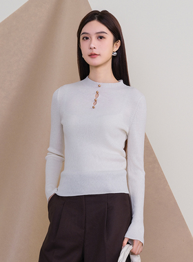 oldcolour欧珂冬季新款时尚圆领长袖毛织套头衫女P450503A1-599