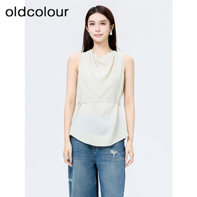 oldcolour欧珂夏纯色简约通勤休闲百搭时尚无袖套头衫女S280102A1