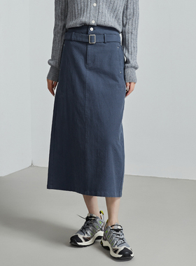 oldcolour小个子高腰百搭A字半身裙法式时尚中长款P340604A1-699
