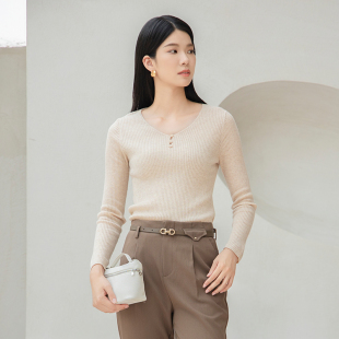 新款 纯色套头衫 通勤风时尚 显瘦长袖 女 修身 NUTS2023秋季