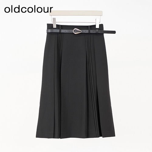 oldcolour欧珂商场同款休闲A字高腰宽松半身裙女Q130613A1-599