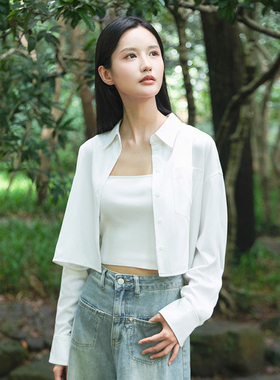 NUTS秋季新品女装翻领长袖短上衣气质百搭衬衫女4310101A1